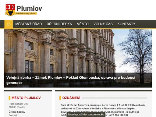 oficiální stránky města plumlov