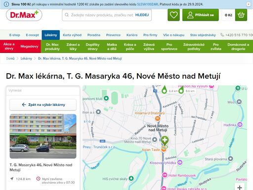 dr. max lékárna, t. g. masaryka 46, nové město nad metují | dr. max lékárna