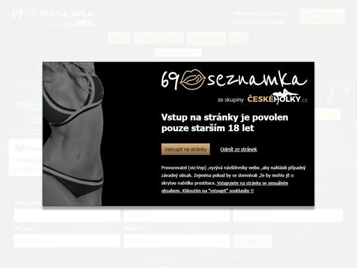 69seznamka.cz je inzertní web se sex obsahem pro dospělé. web je součástí internetové inzertní skupiny ceskeholky.cz najdeš zde holky všeho věku.