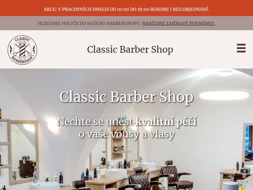 classic barber shop. nechte se unést kvalitní péčí o vaše vousy a vlasy v centru prahay.