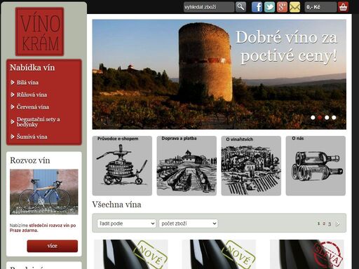 internetový obchod s francouzským vínem. vinokram.cz nabízí výborná francouzská vína dovezená přímo od francouzských vinařů z oblastí côtes du rhône a alsaska. 