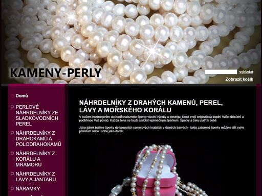 náhrdelníky z drahých kamenů, perel, lávy a mořského korálu