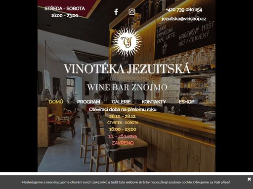 vinotéka a vinárna jezuitská - stylová kamenná prodejna vín s vinárnou, umístěná v horní části historického centra města znojma, v unikátním starobylém domě z roku 1552, vedle kostela sv. michala.