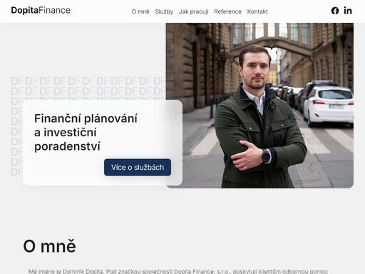 dopita finance, s.r.o. specializuji se na sestavování finančních plánů pro jednotlivce a rodiny, poskytuji investiční poradenství, nabízím služby v oblasti daňové optimalizace, zajišťuji financování bydlení a firemní financování. vzhledem k rozmanitosti a komplexnosti těchto oblastí přistupuji ke každému klientovi individuálně, s důrazem na plnění jeho specifických požadavků a cílů