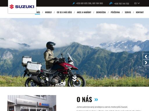  jsme autorizovaný prodejce a servis motocyklů suzuki. v rámci naší prodejny v praze vám rádi budeme průvodcem při výběru vašeho motocyklu 