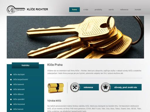 klíče, výroba klíčů, výroba autoklíčů, gravírování a bezpečnostní kování to je firma klíče richter praha.