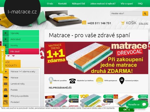 i-matrace.cz, český internetový obchod s matracemi - zdravotní matrace, lamelové rošty, postelové systémy a zdravotní polštáře.