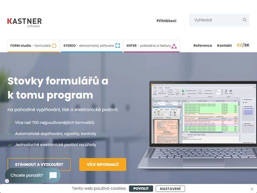 vyzkoušejte form studio - databázi elektronických formulářů a software na jejich vyplňování a elektronické podání, účetní software stereo nebo fakturační a pokladní systém enter