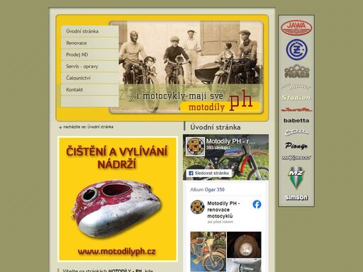 motodíly - ph - zlín | prodej motocyklů a nd, renovace, servis, čalounictví