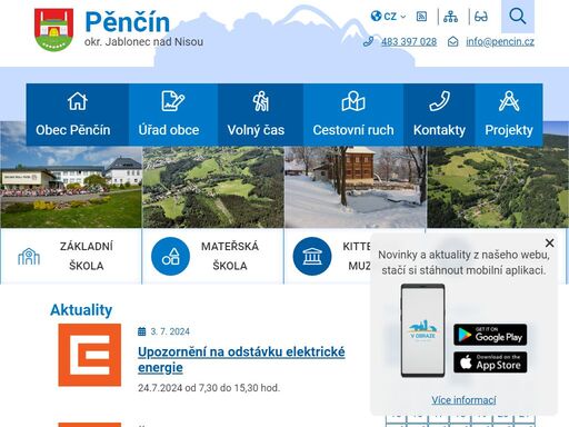 oficiální stránky obce pěnčín