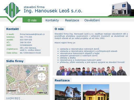ing. hanousek leoš je stavební firma se sídlem v lipníku nad bečvou.