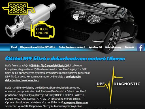www.cistenidpffiltru.cz - autoservis neumann raspenava provádí profesionální čištění dpf filtrů, diagnostika, dekarbonizace motorů pro liberecko a okolí