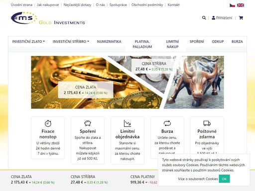 ems gold investments - investiční zlato, stříbro, palladium, platina, numismatika. prodej a zpětný odkup za aktuální ceny.