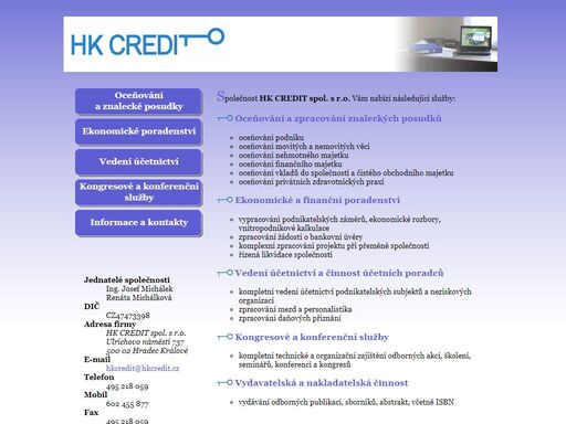 stránka společnosti hk credit spol. s r.o.