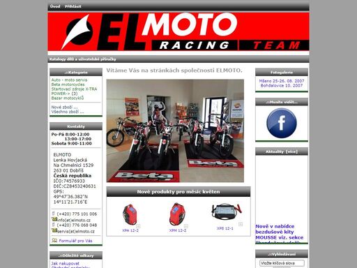 elmoto - bazar motocyklů auto - moto servis startovací zdroje x-tra power beta motorcycles motorky, motocykly, oleje, moto příslušenství