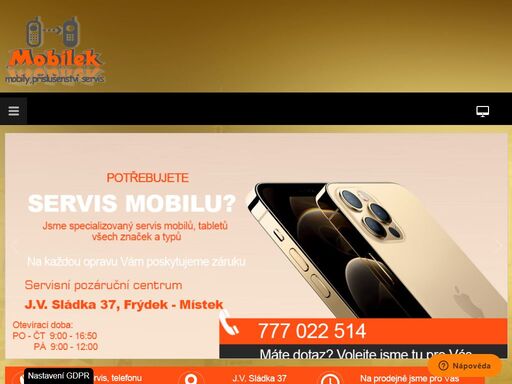 prodej mobilních telefonů frýdek místek. profesionální servis a opravy mobilů, telefonů všech značek v místku. diagnostika mobilu na počkání.