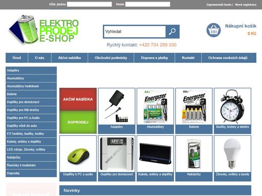 prodej baterií energizer, kodak, eveready. prodej elektro, doplňky pro domácnost, pc příslušenství