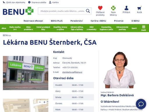 ?bezbariérová lékárna s výdejním místem e-shopu. zaměření lékárny: dětský sortiment, zubní péče, zdravotnická obuv, speciální výživa a geriatrická péče.?