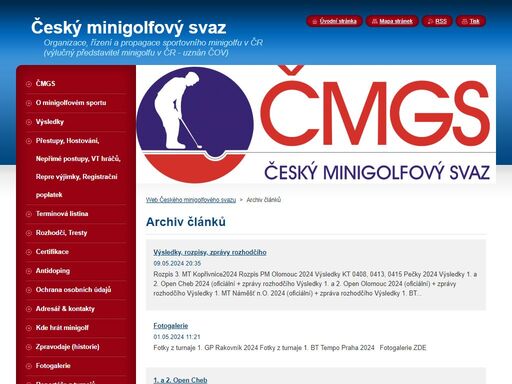 český minigolfový svaz - organizace, řízení a propagace sportovního minigolfu v české republice