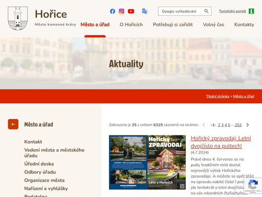 oficiální webové stránky města hořice