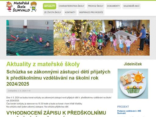 oficiální web mateřské školy v šumvaldě