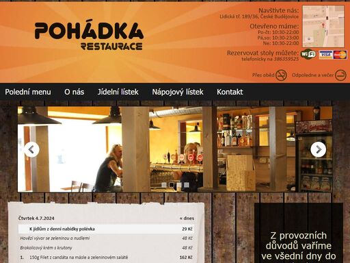 restaurace pohádka české budějovice. v nově zrekonstruované restauraci nabízíme českou kuchyni, polední menu, pravidelné akce.