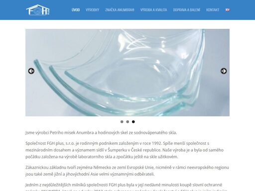 společnost fgh plus, s.r.o. vyrábí značku anumbra petri dish neboli petriho misky, laboratorní hodinové sklo aj.