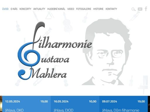 filharmonie g. mahlera jihlava je jediný profesionální orchestr v kraji vysočina. na stránkách se nacházejí informace o koncertech a dalších akcích pořádaných filharmonií g. mahlera, původně komorní filharmonie vysočina.