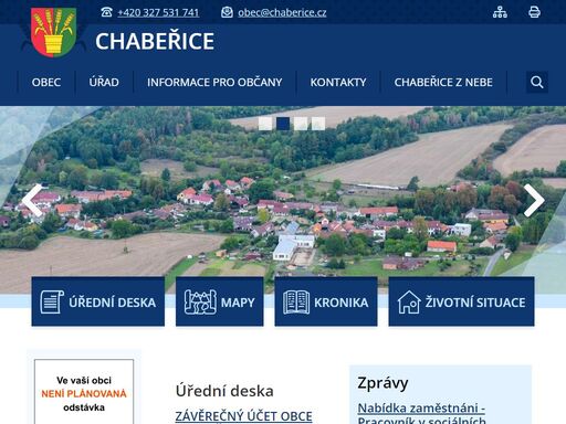 oficiální stránky obce chabeřice