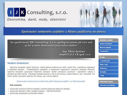 společnost ijk consulting nabízí vedení účetnictví společnostem z prahy a středních čech.