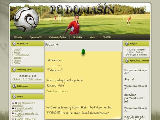 www.fotbaldomasin.tode.cz