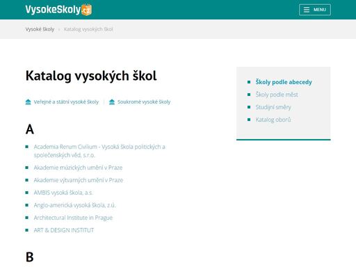 www.vysokeskoly.cz