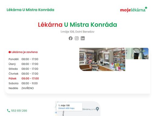 www.lekarnaumistrakonrada.cz