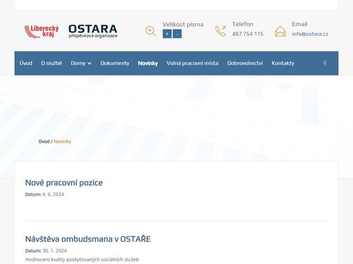 ostara, p. o., je komunitní sociální službapro osoby se zdravotním postižením pro území novoborska