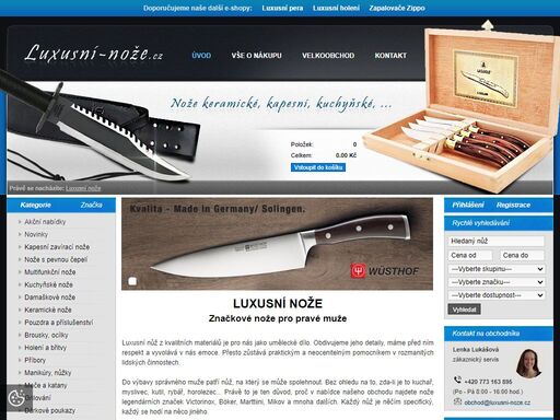 široká nabídka značkových nožů mnoha výrobců. od kapesních po kuchyňské nože. nabízíme i sady nožů vhodné jako dárek.