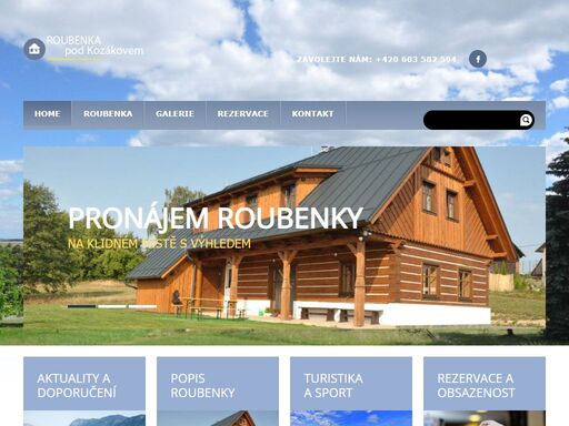 pronájem roubenky pod nejvyšší horou českého ráje.