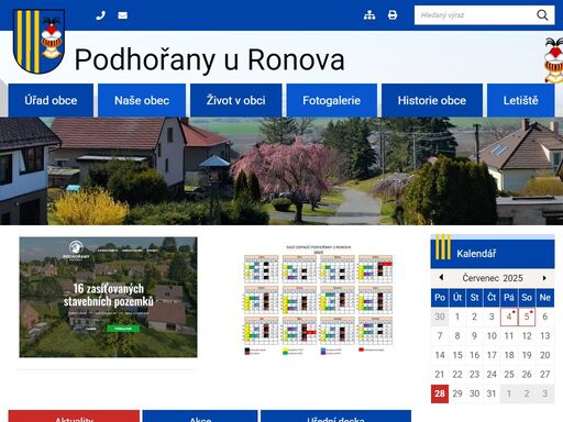oficiální stránky obce podhořany u ronova
