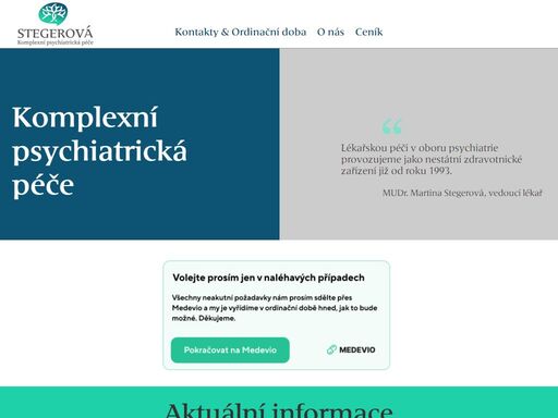 komplexní psychiatrická péče v ambulanci v kosmonosích. dospělá psychiatrie. dětská a dorostová psychiatrie. přijímáme klienty všech zdravotních pojišťoven v čr.