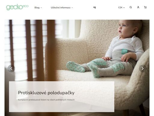 naše protiskluzové oblečení pro miminka z prodyšné biobavlny zajišťuje bezpečnost a komfort. podporuje pohyb na hladkem povrchu od lezení po čtyřech po první krůčky.