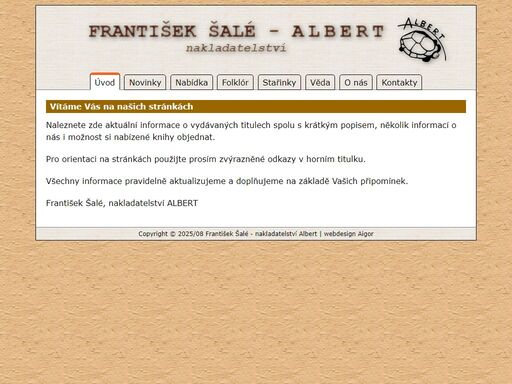 stránky nakladatelství albert, františek šalé