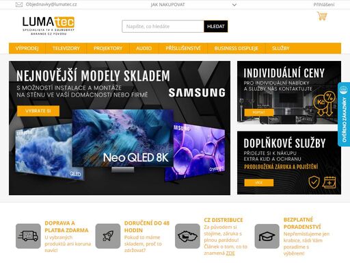 e-shop s produkty značky samsung – tv, projektory, soundbary. cz distribuce, 10 let praxe, odborné poradenství zdarma pro domácnosti i firmy.