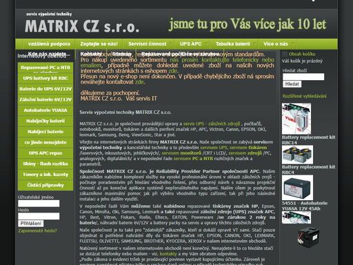 servis-oprava-profylaxe záložních zdrojů (ups), opravy lcd i crt monitorů, laserových, inkoustových i jehličkových tiskáren, opravy sw + hw na pc i notebooků značek apc, victron, eaton, hp, ibm, canon, epson, star, oki, samsung, baterie, csb