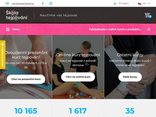 na škole tejpování naleznete návody jak tejpovat, eshop k tejpování i kurzy - ty pořádáme ve více než 30 městech v čr a sk, navíc je máme i online.