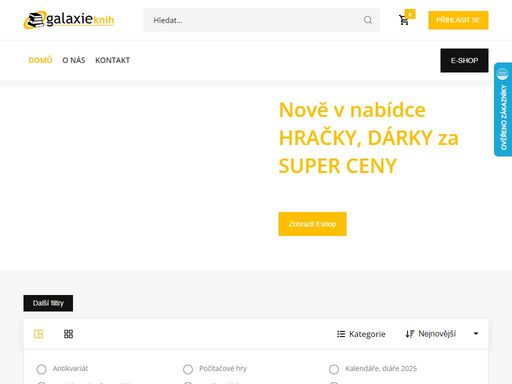 on-line prodej knih, mc, cd, dvd nosičů, puzzle, společenských her, antikvariátu a dalšího sortimentu.