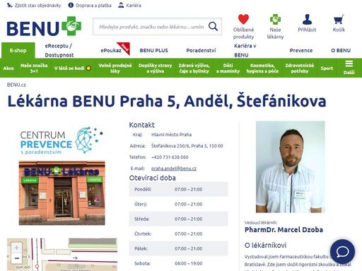 ?nechte si poradit od zkušených lékárníků s výběrem léků. navštivte lékárnu benu anděl s širokým sortimentem kosmetiky, homeopatik. profesionální přístup.?