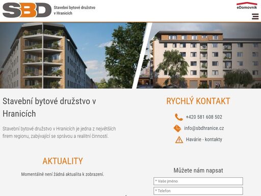 stavební bytové družstvo v hranicích