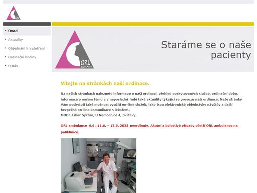 vítejte na stránkách naší ordinace. na našich stránkách naleznete informace o naší ordinaci, přehled poskytovaných služeb, ordinační dobu, informace o našem ...