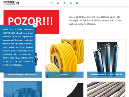 frontier components - fceu.cz - dodáváme výtahové díly pro výrobu, rekonstrukci, servis a montáž výtahů a máme šíroké spektrum výtahových dílů skladem.