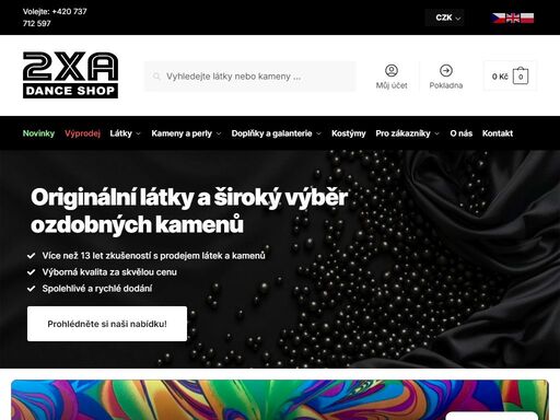 vybrali jsme pro vás látky a kameny, které u nás nakupujete nejčastěji.