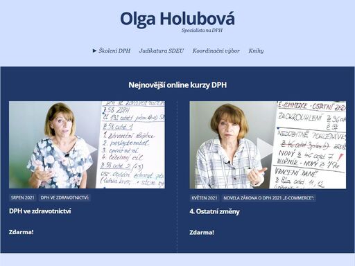 olga holubová – specialista na dph daňový poradce č. osv. 367 člen komory daňových poradců čr a její odborné skupiny pro dph specialista na daň z přidané